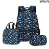 Classic Novelty Peculiar Cool Dinosaur 3D Printed 3pcs/Set Student School Bags Laptop Daypack Backpack Lunch Bag Pencil Case