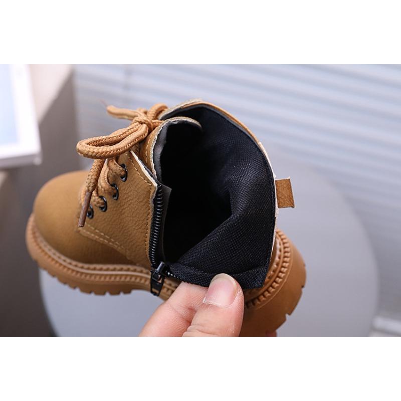 Children's New Fashion British Ankle Boots Boys Side Zipper Stylish Casual Martin Boots Girls Soft Sole