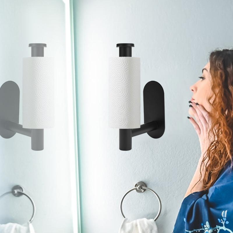 Stainless Steel Toilet Paper Holder Kitchen Washroom Adhesive Toilet Roll Holder Stick on Wall Loo Roll Holder Gifts