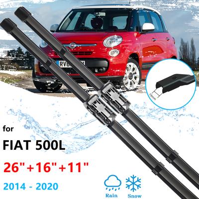 Für Fiat 500L 2014 ~ Vorne Hinten Set Kit Wischer Klinge Pinsel Cutter Gummi Reinigung Fenster Windschutzscheibe Windschutzscheibe