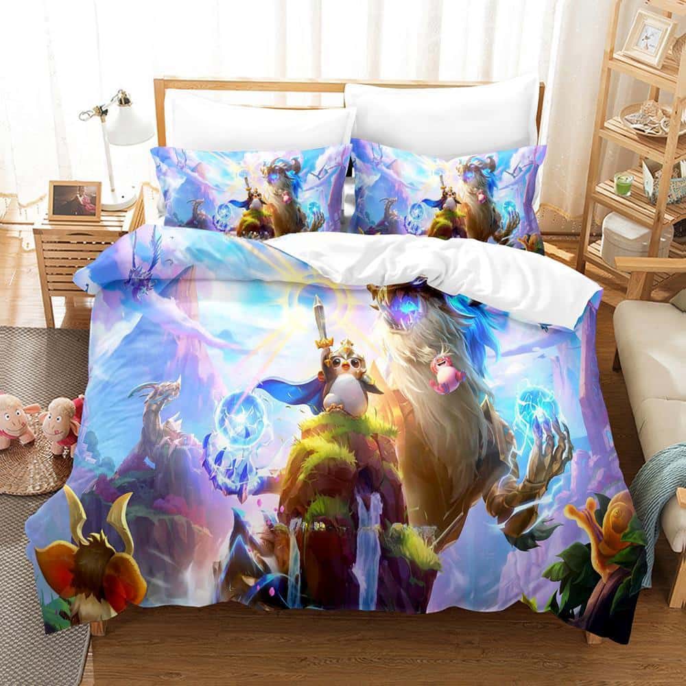 Nová hra Teamfight Tactics Ložní souprava Povlak na přikrývku Přikrývka Ložní souprava Povlak na peřinu Povlak na polštář Velikost King Queen Twin Kluci Holka Dospělý