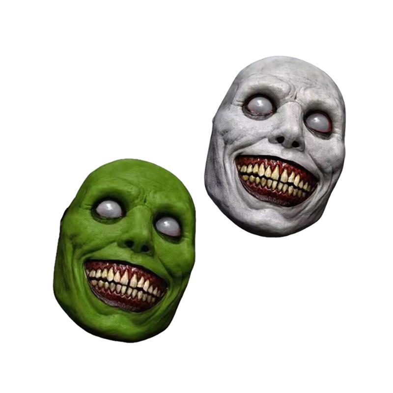 Smile Exorcism Halloween Party Ghost Mask Festival Bar Masquerade Haunted House Horror Plastic Mask Role Play Smile White Face