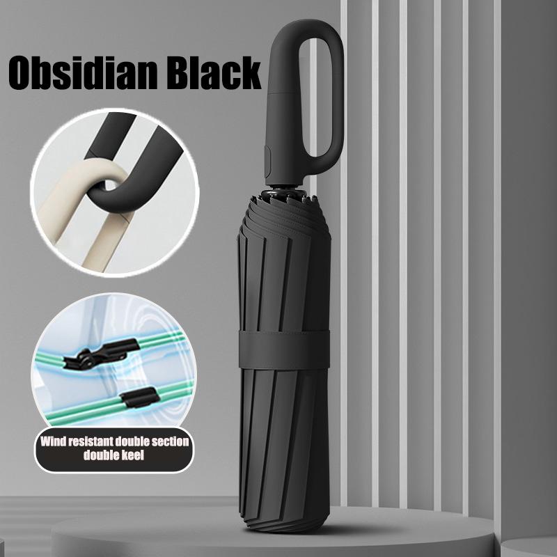 Übergroßer Verstärkter Winddichter Regenfester Dual-Use UV-Beständiger Vollautomatischer Rotierender Ringverschluss Schirm Faltbar Doppelkiel