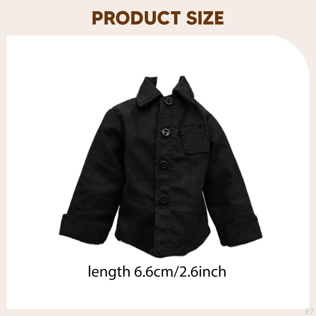 1/ Figure Shirt 6 inch Male Clothes Realistic Miniature Soft Cosplay Model DIY Doll Dressing