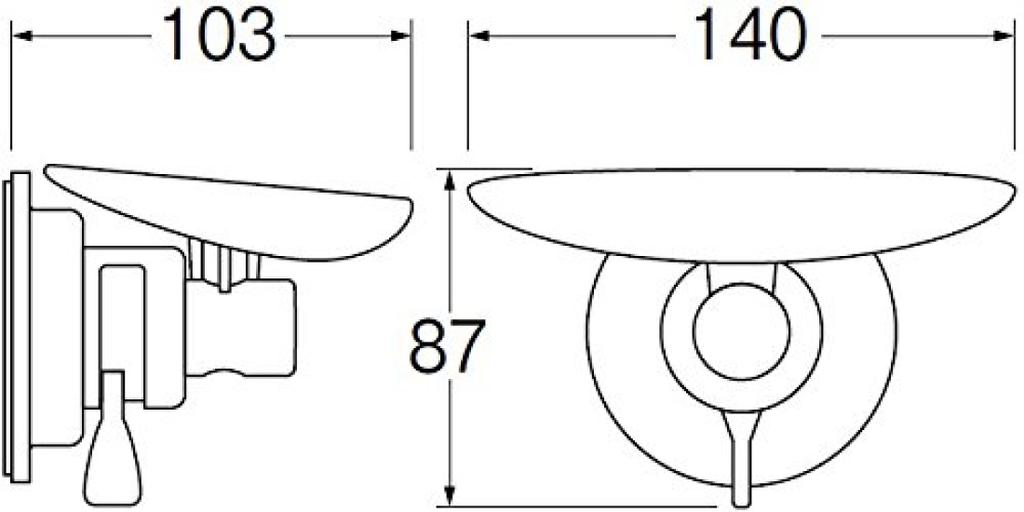 SANEI Seifenhalter Seifenschale Starker Vakuumsaugnapf Metallisch PW1813