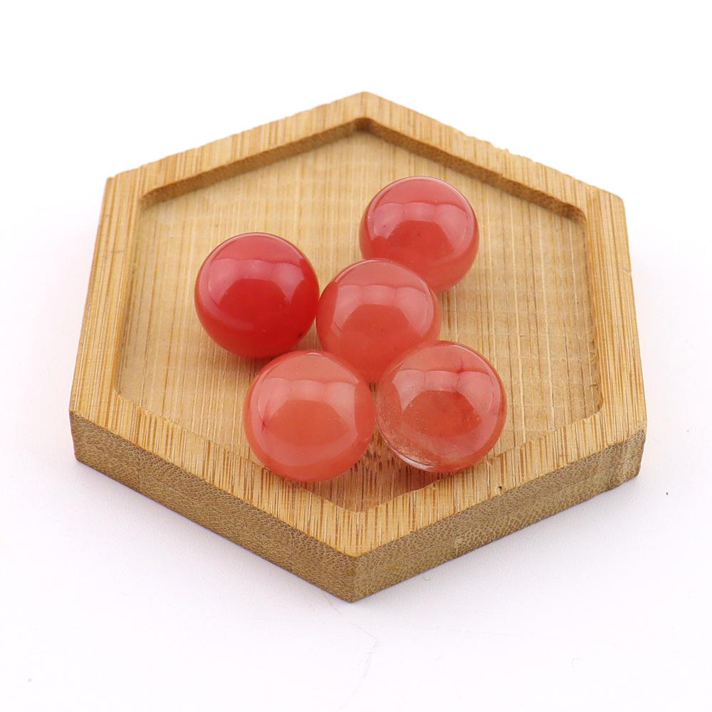 16mm Natural Agate Crystal Ball Ornament - Holeless Round Semi-Precious Stone for DIY Jewelry (BJ12)