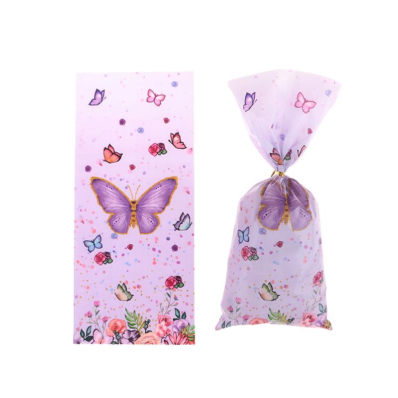 

50Pcs Butterfly Bag Candy Bags With Ties Butterfly Birthday Party Decor Kids Girl Bags Wedding Party Birthday Supplies