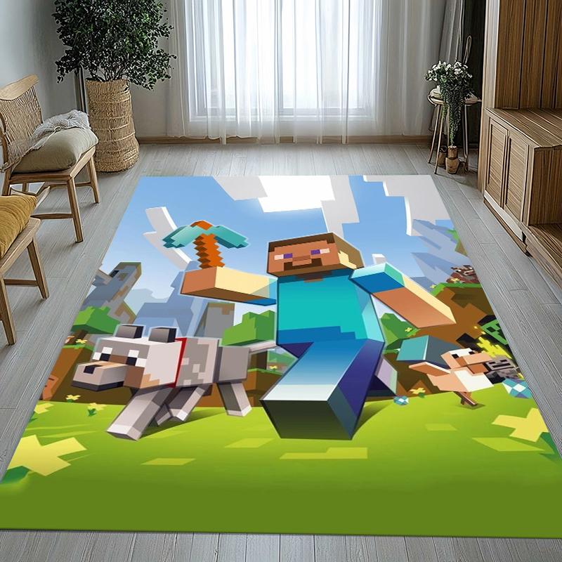 Classic M-Minecraft pixel Game Living Room Non-Slip Area Rug Soft Carpet for Bedroom Kids Playroom Sofa,Home Decor Doormat Gift
