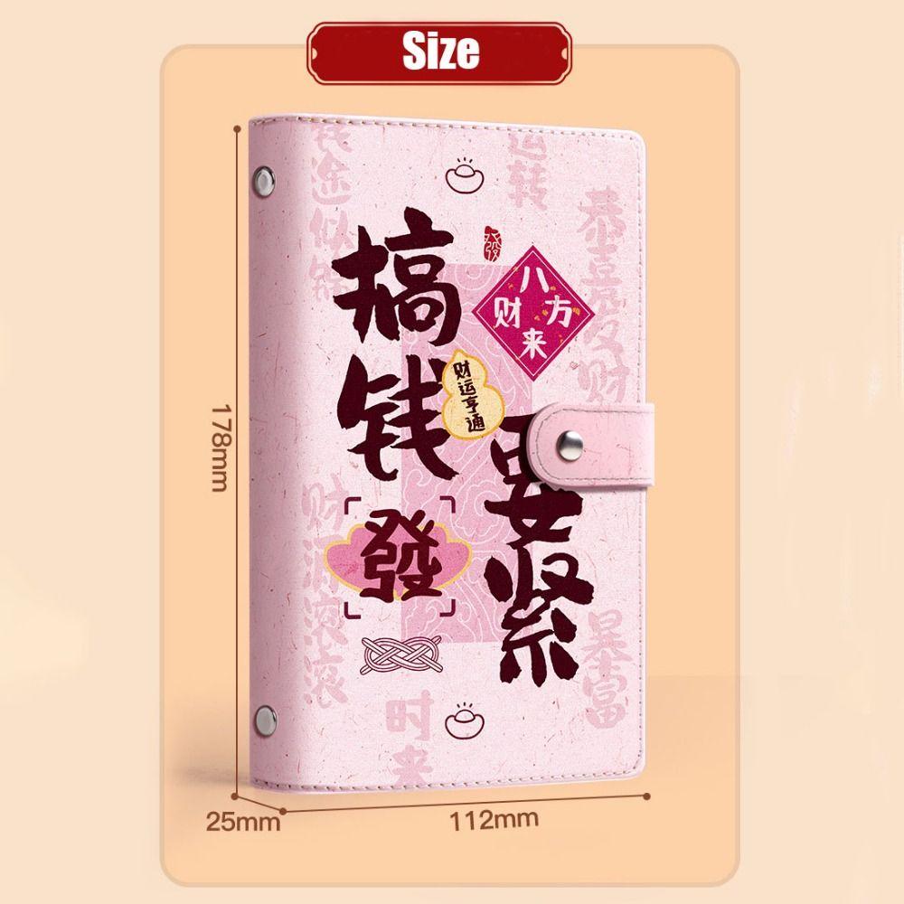 Good Luck Saving Money Binder PU Leather Planner Organizer Budget Binder  New Year's Gift