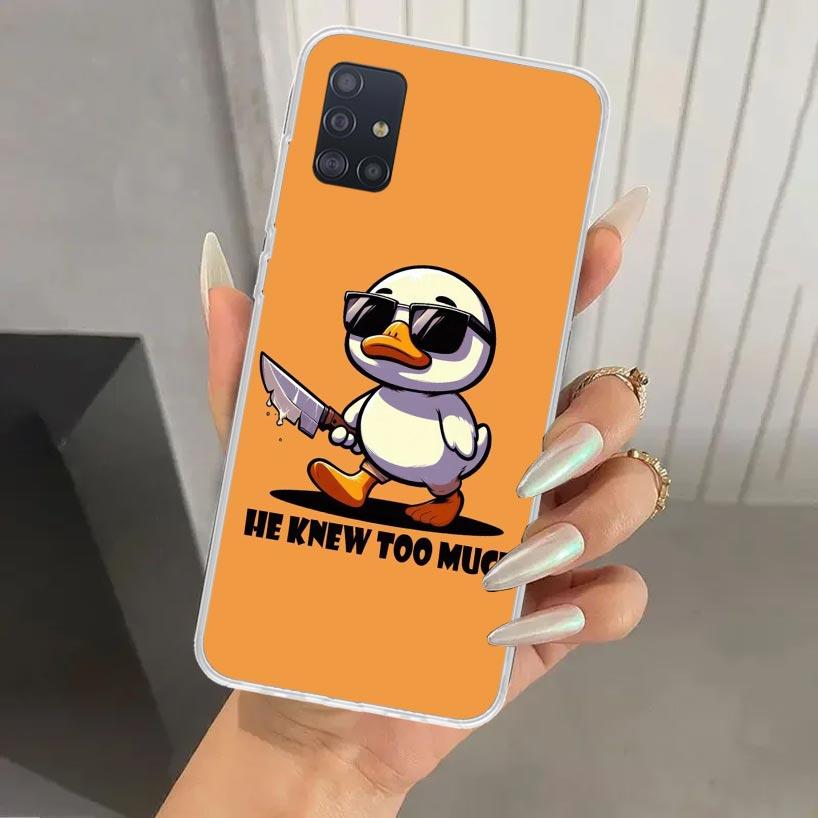 Funny Cute Yellow Duck You Phone Case for Samsung Galaxy A52 A32 A22 A12 A02S A50S A30S A10S Note 20 Ultra 10 Plus S10 A31 A20 A