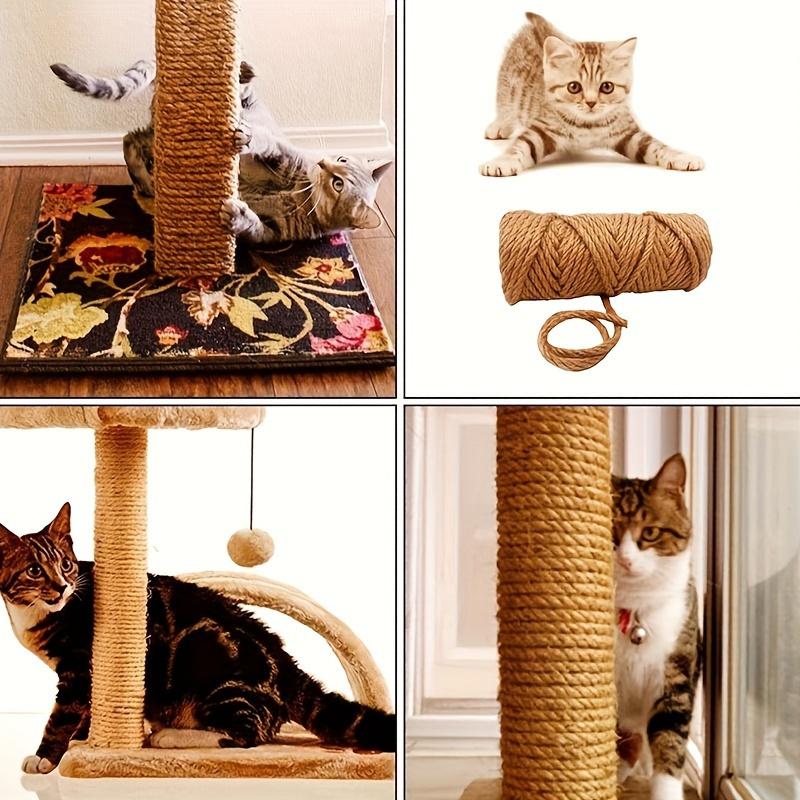 393.7 Inch Durable Natural Hemp Rope for Cat Scratching Posts - Strong Sisal Replacement Cord, DIY  Accessory