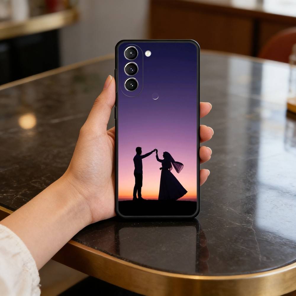 Romantic Couple Silhouettes Case for Samsung Galaxy S21 S25 FE S24 S23 Ultra S20 S9 S22 Plus S10 TPU Cover