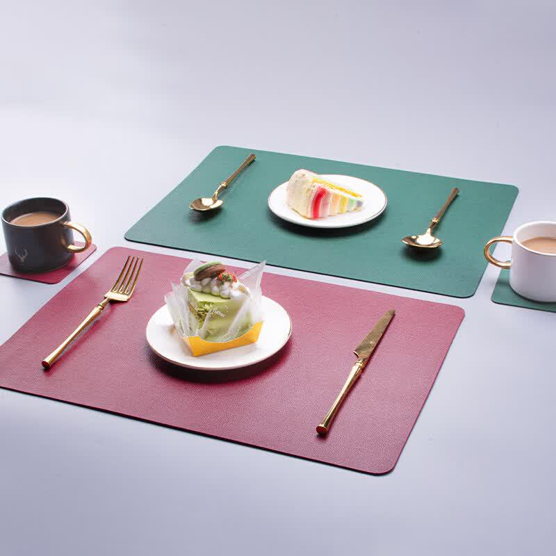 Simple PVC Leather Placemat Set