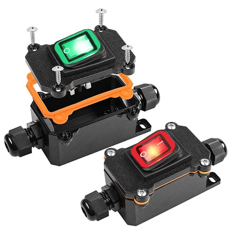 Waterproof Inline Switch Ip67 Waterproof Inline Switch 12-24V/220V Dc 25A High Current Power Waterproof Switch