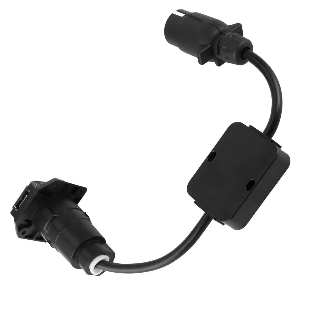 7-Pin Circular Connector, Trailer Adapter Connector, Light Cable Converter, Conversion Adapter, European 7-Pin to American 7-Way Plug