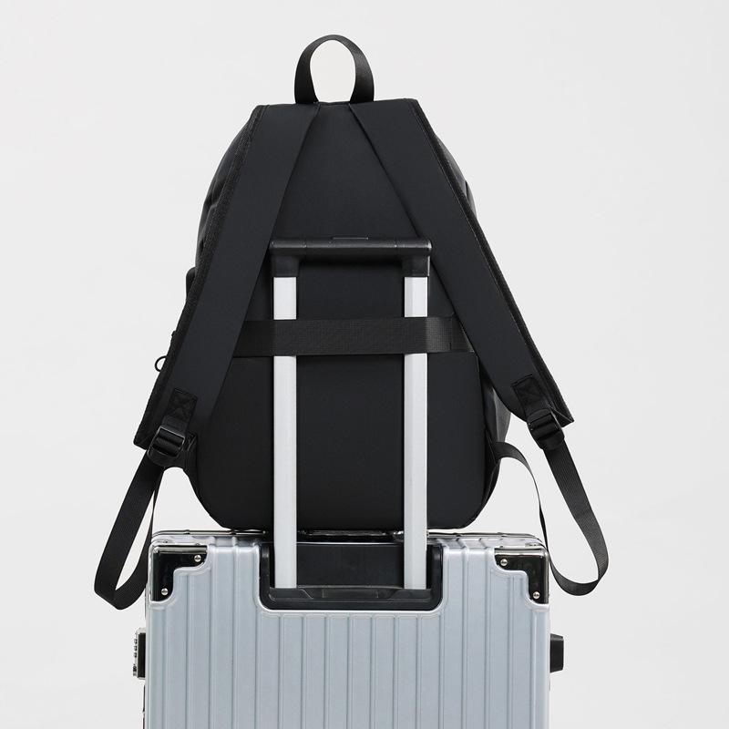 Men's Solid Color Multifunctional Backpack: Logo-Printable, Business & School Use