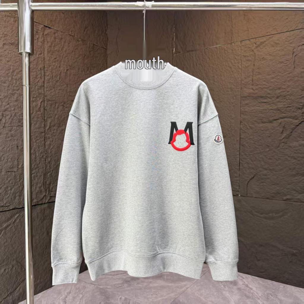 Meng Family Autumn/Winter Couple Hoodie with Badge Embroidery - Casual Breathable Round Neck Top