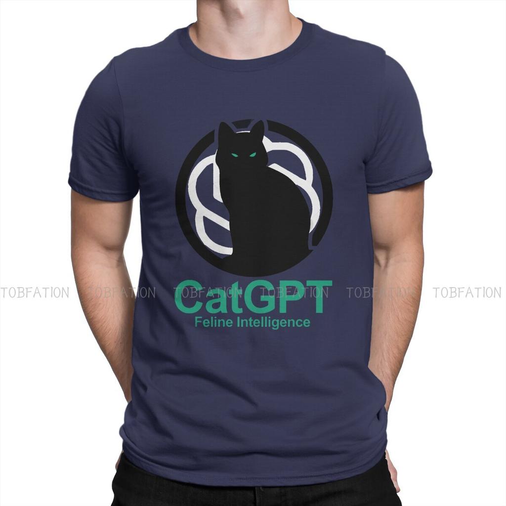 ChatGPT Man TShirt Feline Intelligence Individuality T Shirt 100 Cotton Original Streetwear New Trend