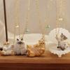 Animal Series Cat Pendant Necklace With Oil Drip Finish For Women Fashion Jewelry