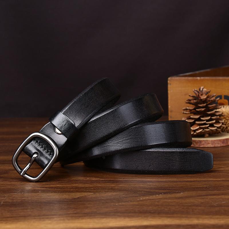 

2.4Cm Fashion Retro Literary Trend Belt Women S Genuine Leather First Layer Cowhide Women S Hong Kong Style Casual Pin Buckle Belt 90cm
