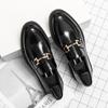 Black Gentleman's Luxury Leather Loafers Slip-on Business Oxford Lace-up Shoes European Style Dinner Dress Shoes Social Shoes