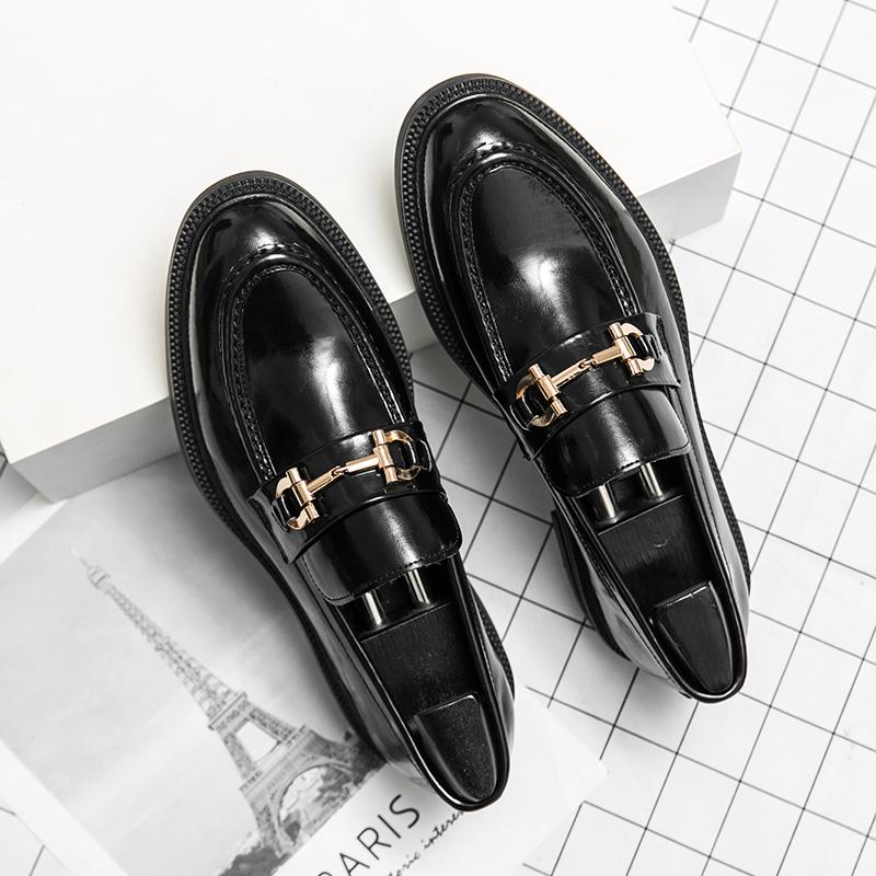 Black Gentleman's Luxury Leather Loafers Slip-on Business Oxford Lace-up Shoes European Style Dinner Dress Shoes Social Shoes