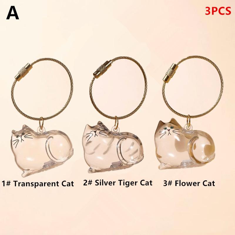 3Pcs My Pet'S Fur Container Cat Hair Storage Box Hanging Cat Keychain Pendant Pet Hair Grooming Souvenirs Bag Hanging Decor