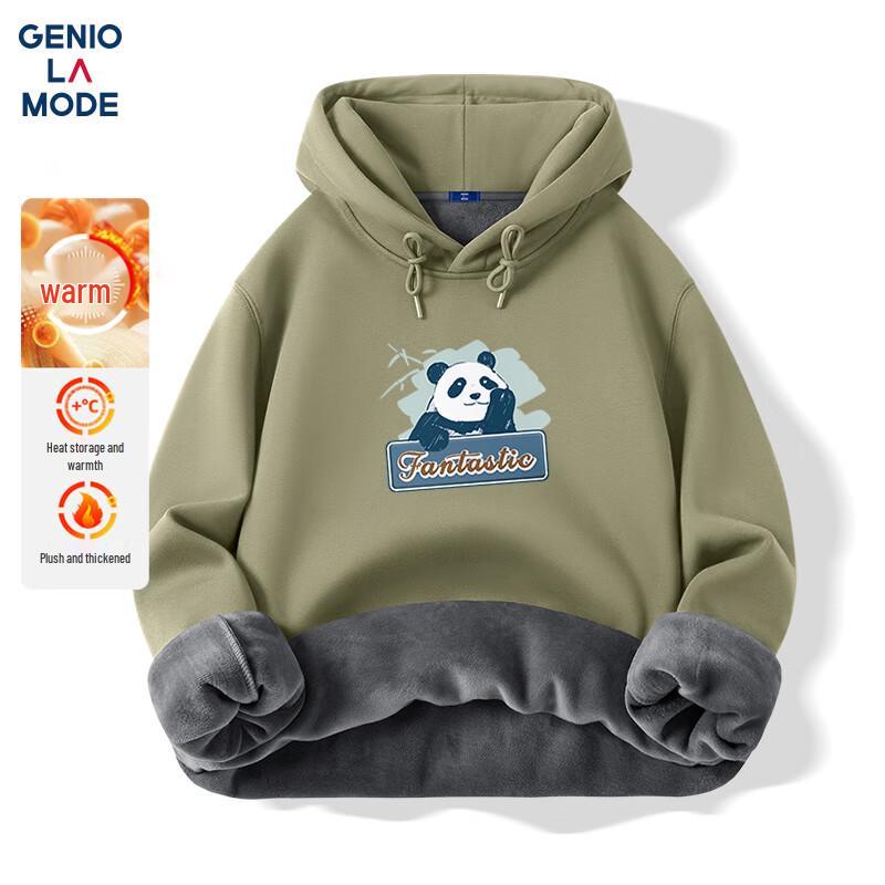 

GENIOLAMODE Men s Loose Fit Fleece Lined Hooded Sweatshirt 2XL