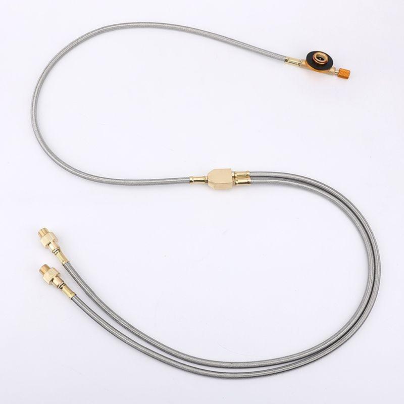 Gas Cylinder Tube Double Head Connecting Adapter Flat Gas Tanks Pipe Connection Joint Outdoor Gas Tanks Hose Splitter