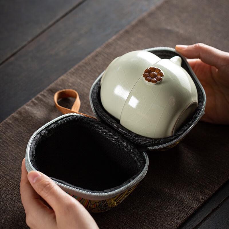 Imitation Song Ru Kiln Ceramic Travel Tea Set