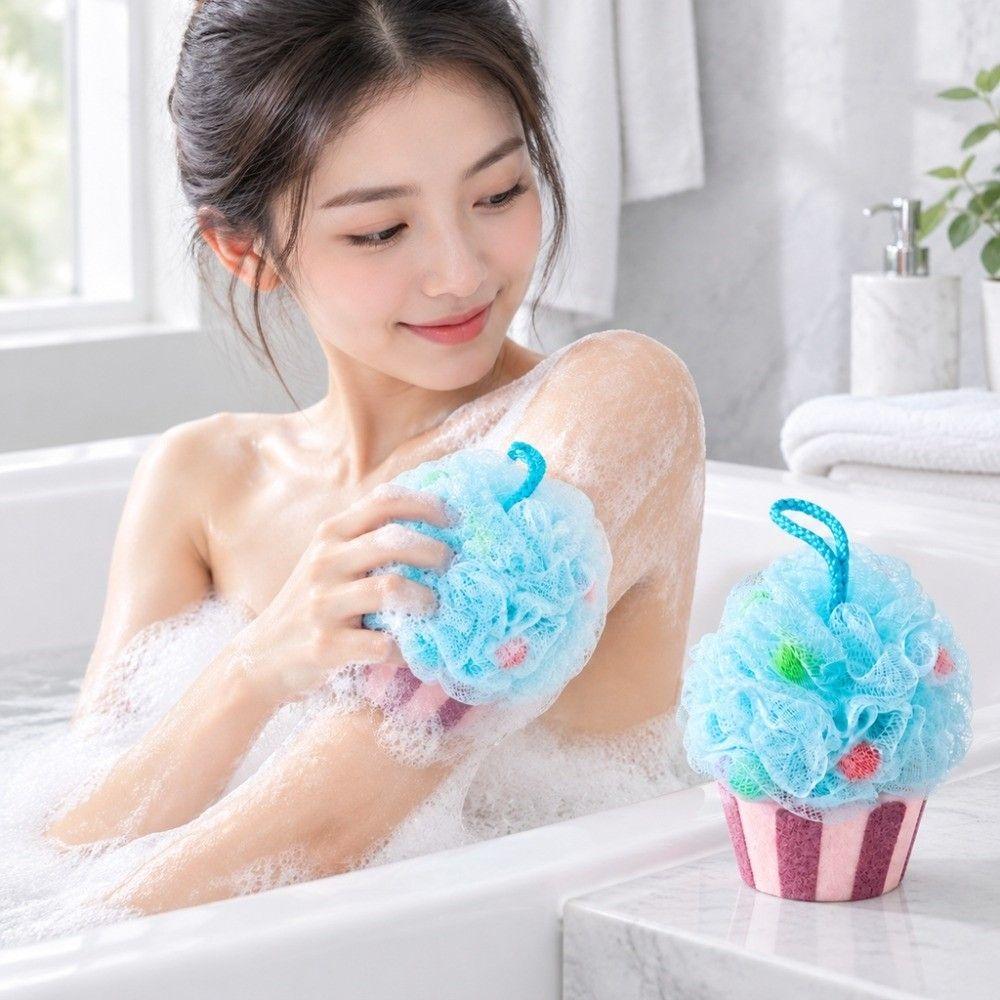 Simulation Cake Foaming Sponge Ice Cream Design Body Skin Cleaner Bath Bubble Ball Body Cleaning