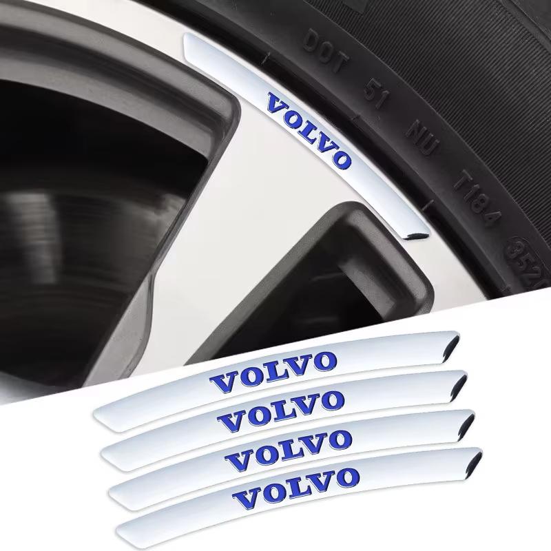 4 Stück Auto-Felgenaufkleber Auto-Reifenemblem Dekor Aufkleber Zubehör für Volvo S60 S80 S90 C30 XC40 XC60 XC70 XC90 V40 V60 V90
