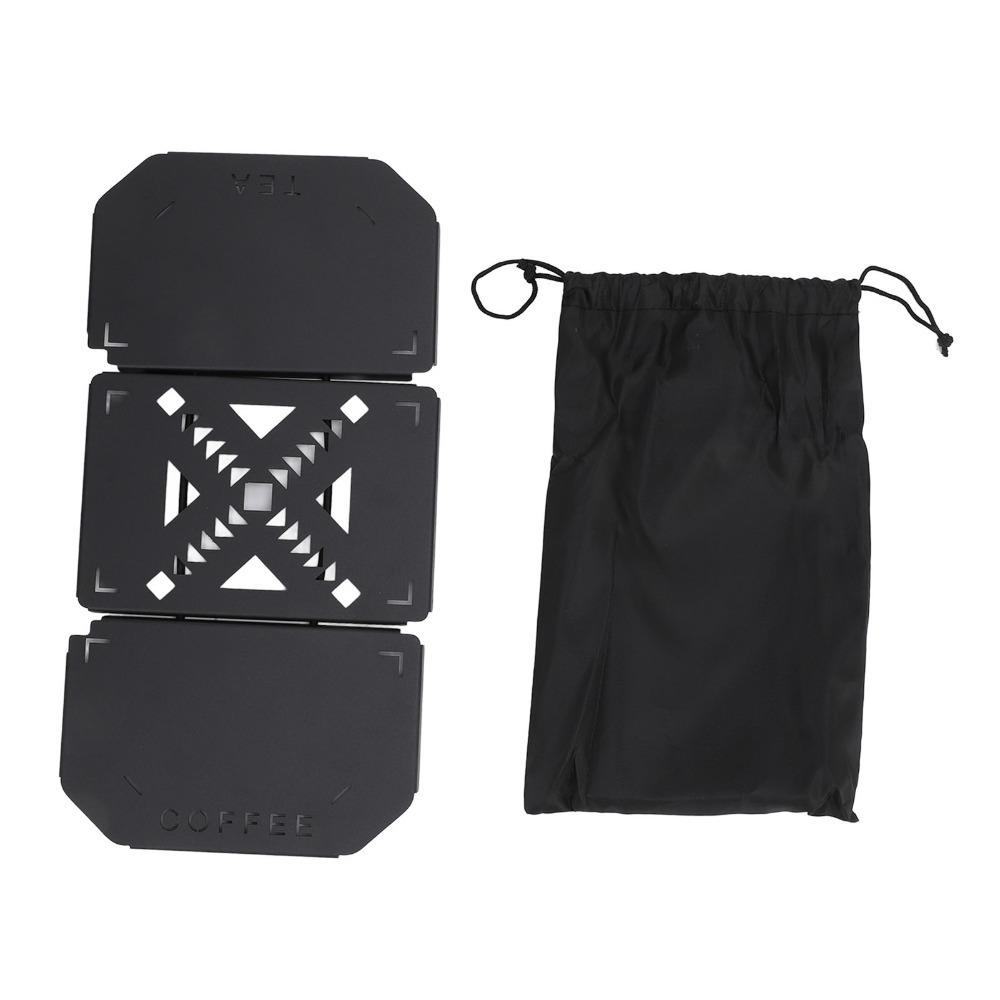 Hollow Pattern Camping Table Board Black Folding Table Top Durable Lunchbox Table Top  Outdoor чёрный