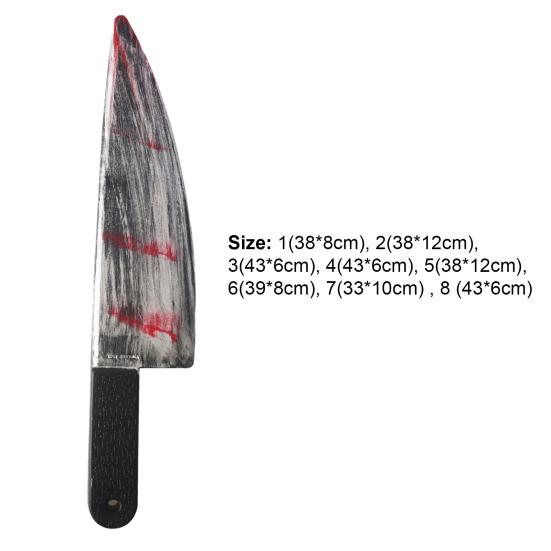 Decorative Bloody Axe Realistic Looking Eco-friendly Plastic Halloween Bloody Fake Machetes Toy for Home