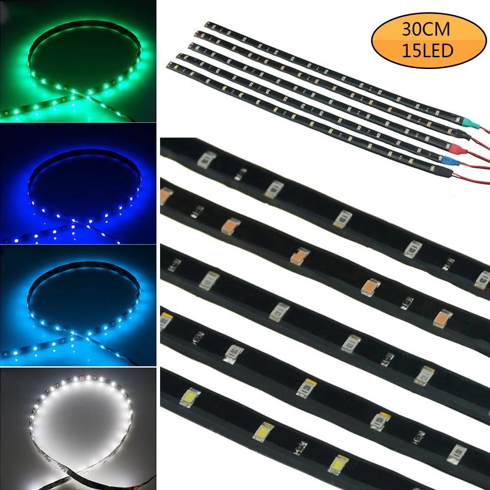 30cm mașină flexibilă LED bandă lumină 5LED impermeabil motor bar șir zi rulare bandă LED lumină ambientală atmosferă lămpi