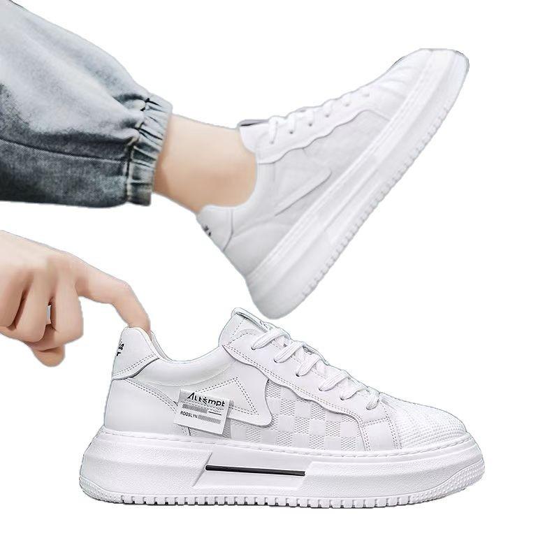 Handgefertigte Herren Freizeitschuhe Naturleder Plateau-Sneaker Retro Herren Sportschuhe Outdoor Camping Walking Trainer Männlich