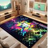 Game Controller Theme Crystal Velvet Floor Rug Personalized Custom Name Text Warm Carpet Home Decoration