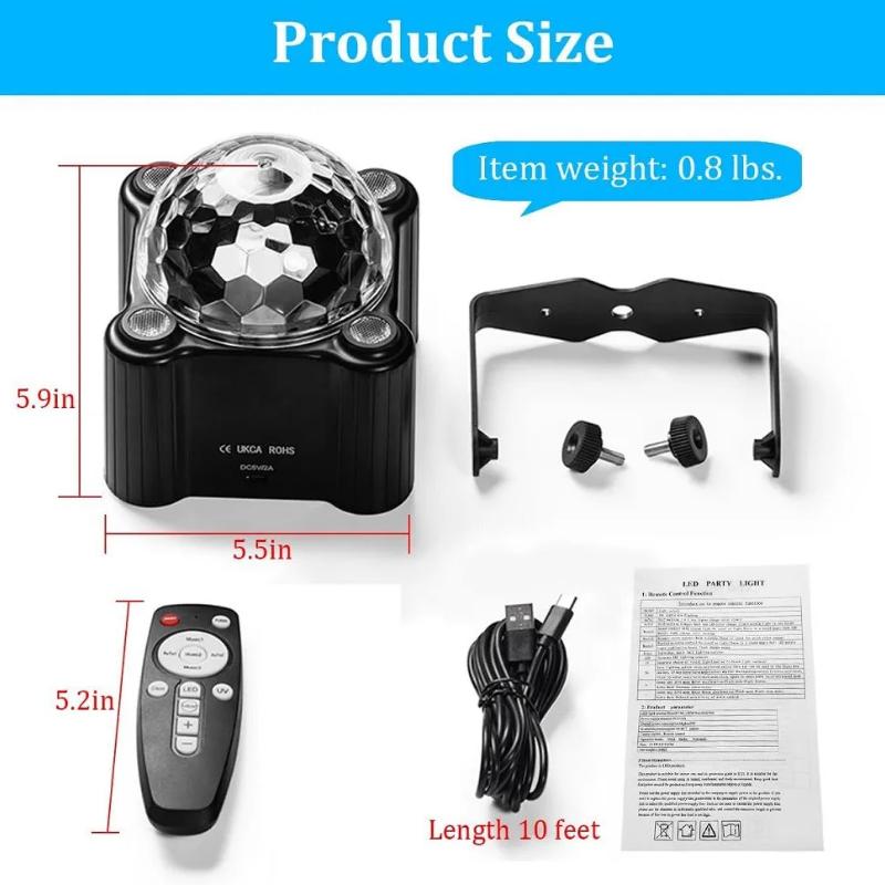 Colors Strobe Lamp Sound Activated Stage Lights Disco Ball Light Stage Strobe for Home Kids Birthday Wedding Bar Party Decor New