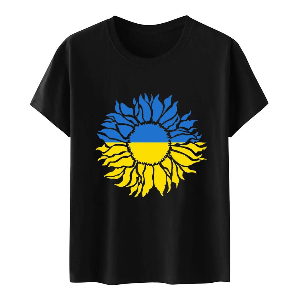 Ukraine Flag Printed Fashion Womens Tshirts Short Sleeve Funny Tops Tees Graphic Unisex T Shirts Women Men Clothing