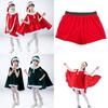 Adorable Toddler Girls Christmas Velvet Outfit With Cloak Cape Santa Claus Elf