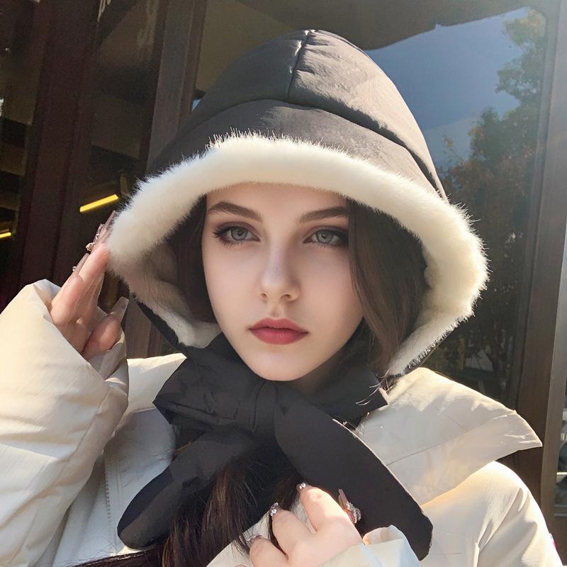 Lei Feng Hat Korean Version of Outdoor Riding Season Cold Protection and Warmth Thickened Baotou Hat Big Head Surround Bag Dual Purpose