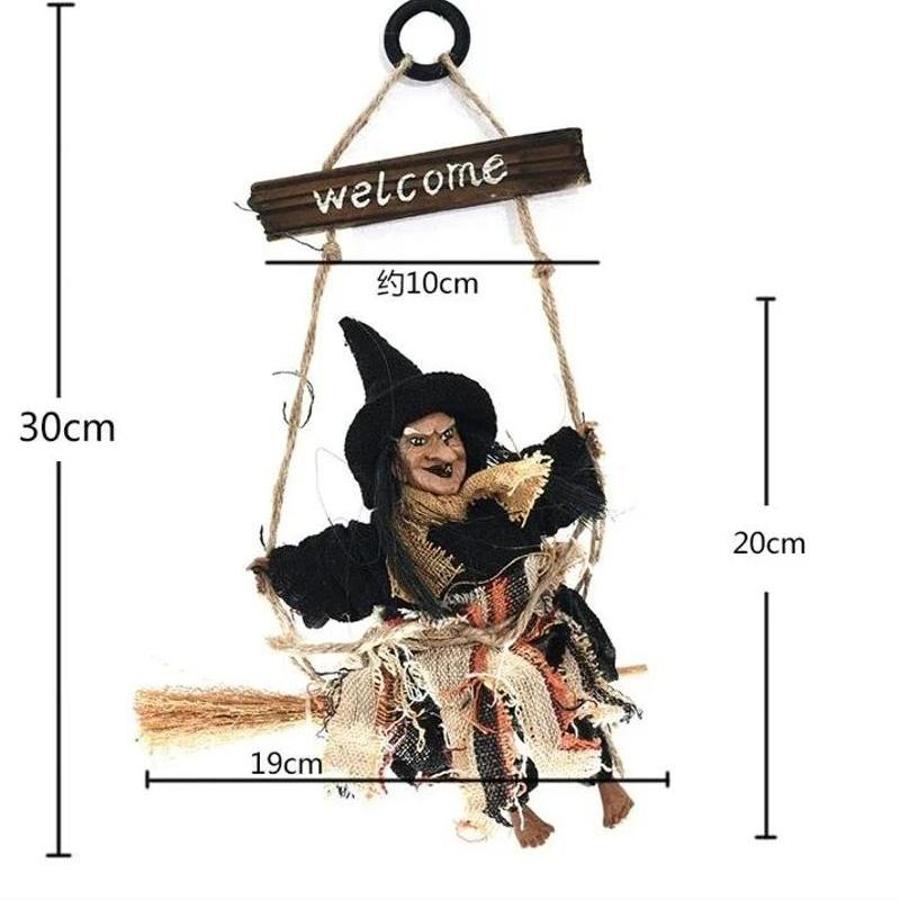 Kreatywny Nowy Halloweenowy Wiszący Latający Czarownica Duch Wisiorek Straszny Horror Lalka Dekoracja Dom Bar DIY Układ Imprezy Świątecznej Ozdoba