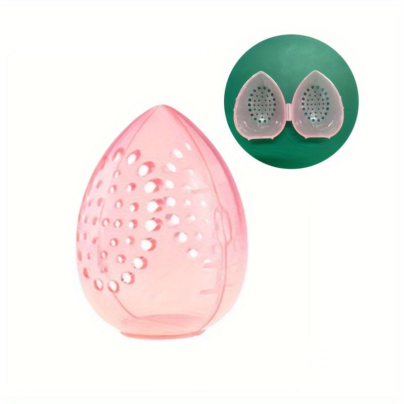 1pc/2pcs Makeup Egg Plastic Storage Box, Egg-shaped Makeup Puff and Sponge Display Rack - Stylish Storage Organizer with Ventilation