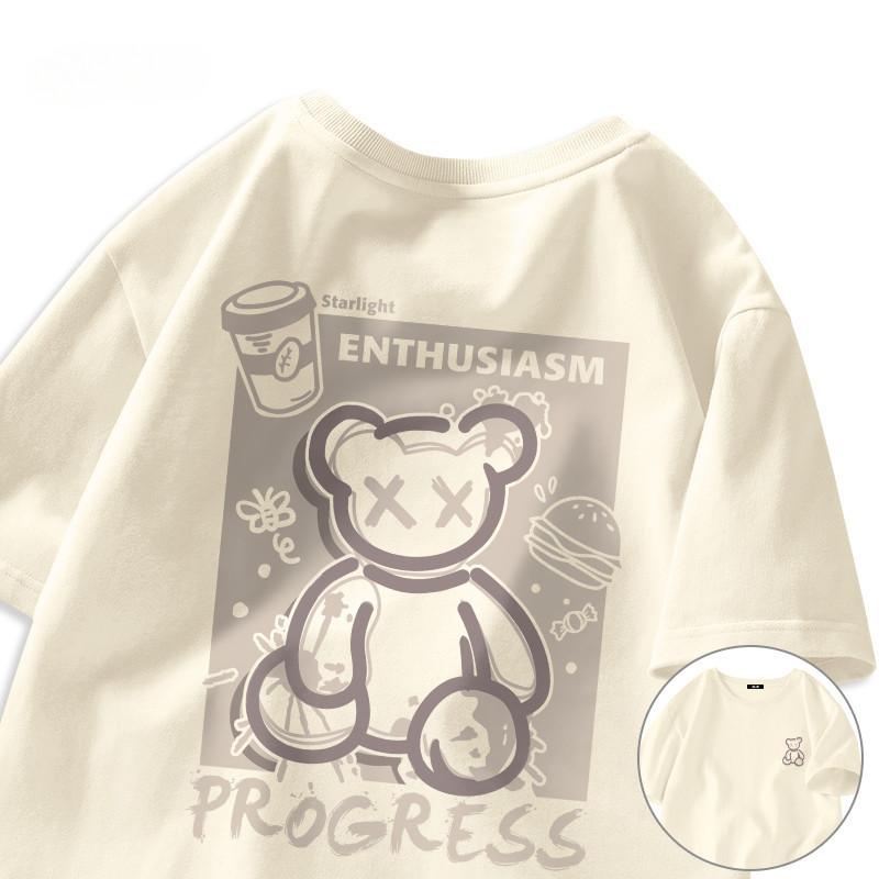 Graffiti Street Bear Retro Large Short Sleeved Tshirt