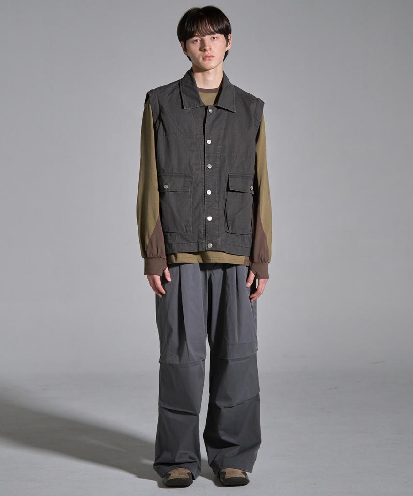 Knouun Detachable Vintage Jacket (Charcoal)