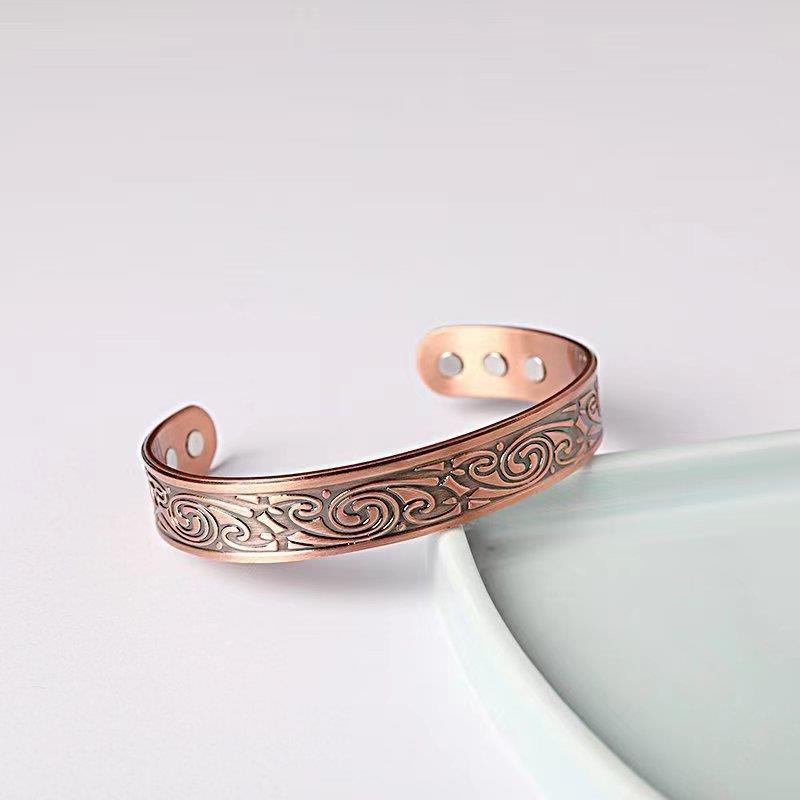 New Viking Magnetic Antique Red Copper Bracelet Popular Open Vortex
