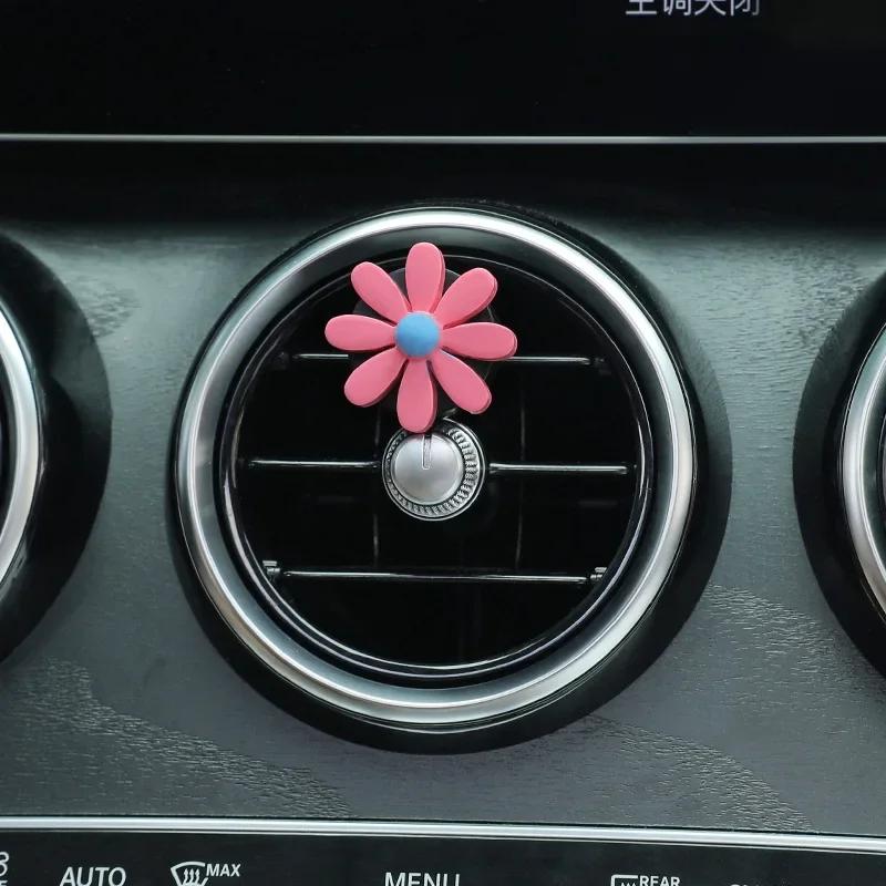 Cute Flower Aromatherapy Car Air Outlet Decoration Perfume Clip Air Freshener Colorful Flora Decor Auto Accessories