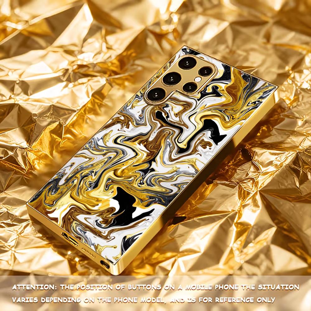 Gilding Atmosphere Simplicity High-end Electroplating Glass PhoneCase for Samsung Galaxy S26 S25 S24 S23 S22 S21 FE,Ultra,Plus