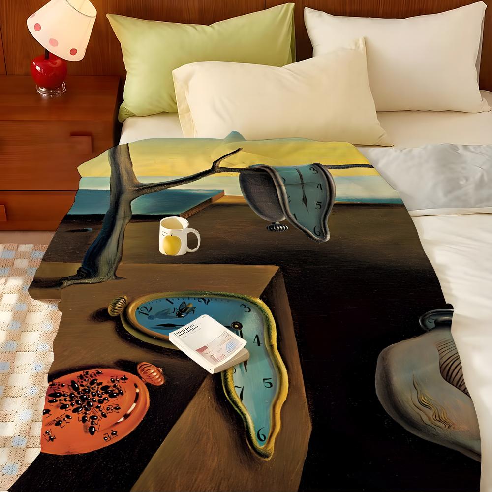 Artist S-Salvador D-Dali Throw Flannel Throw Blanket, Lightweight Cozy, Durable Washable cute Cool