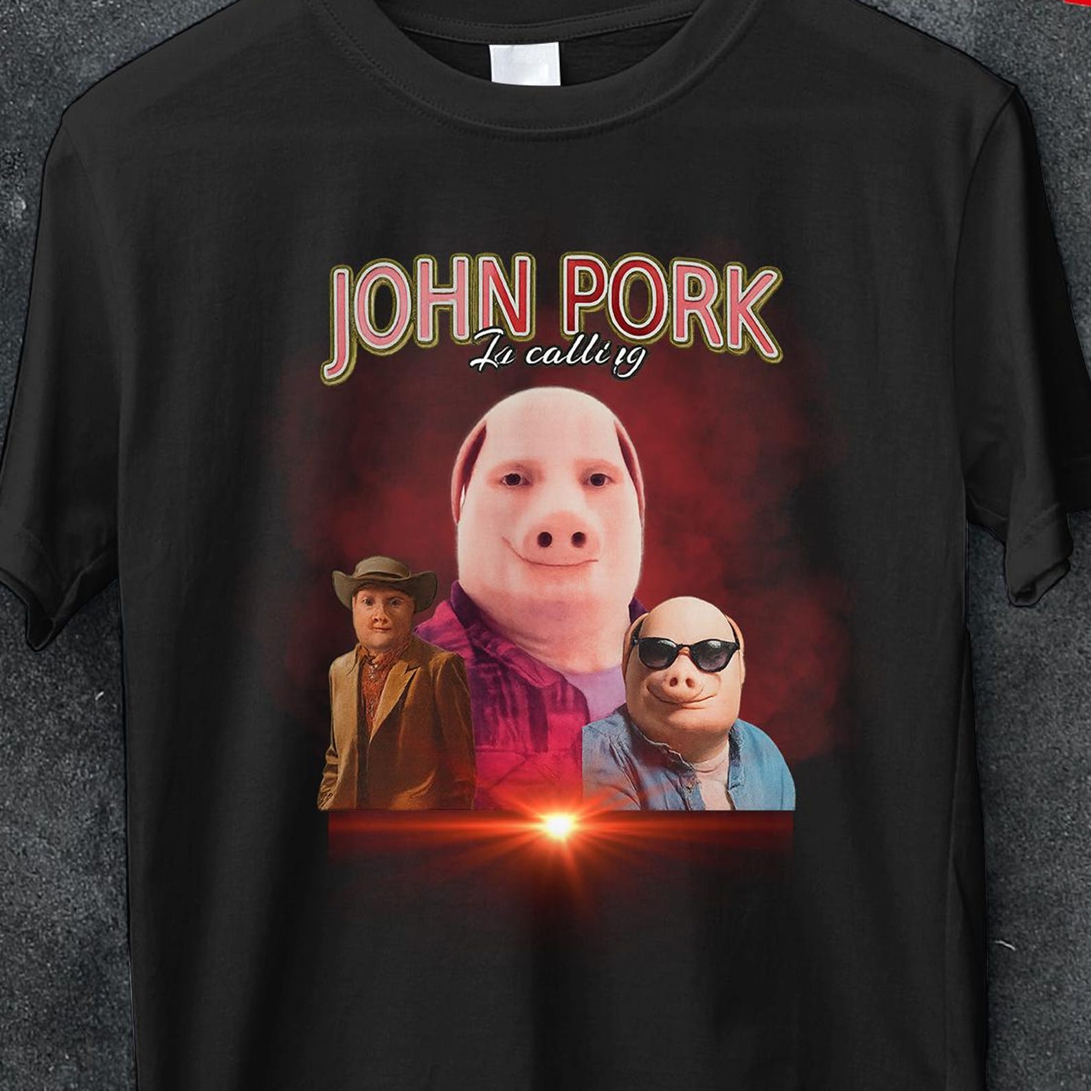 John Pork Meme T-Shirt, Funny Internet Memes Tee, Dih Memes Shirt, Brainrot Meme Apparel, Viral Meme Gift for Teens & Adults M